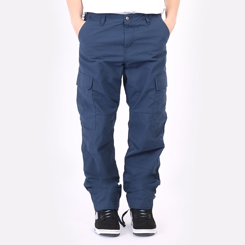 мужские синие брюки Carhartt WIP Regular Cargo Pant I015875-admiral - цена, описание, фото 3
